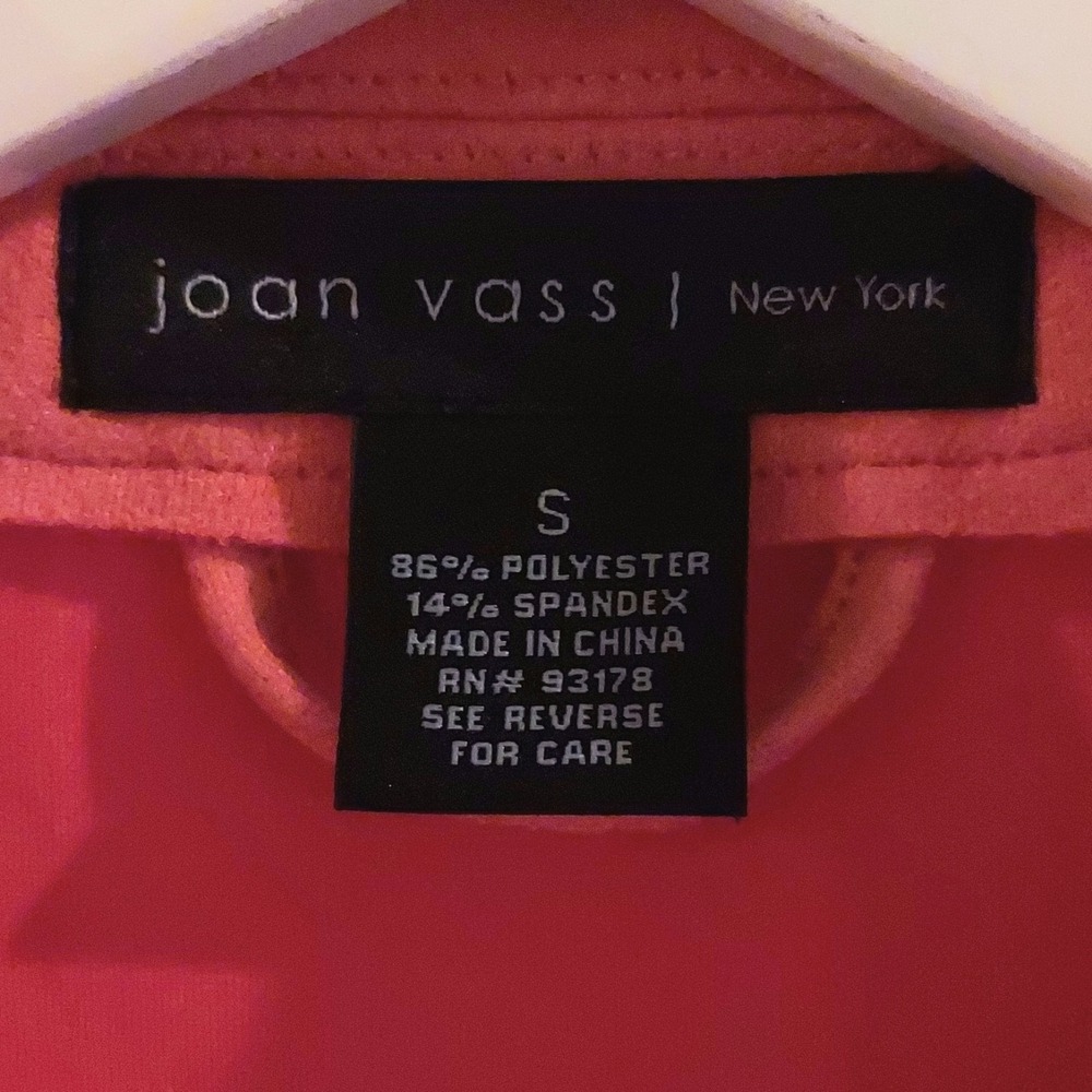 Joan‎ Vass Open Front Jacket Small Coral Suede Feel Oversized Minimalist Pockets - Picture 7 of 7